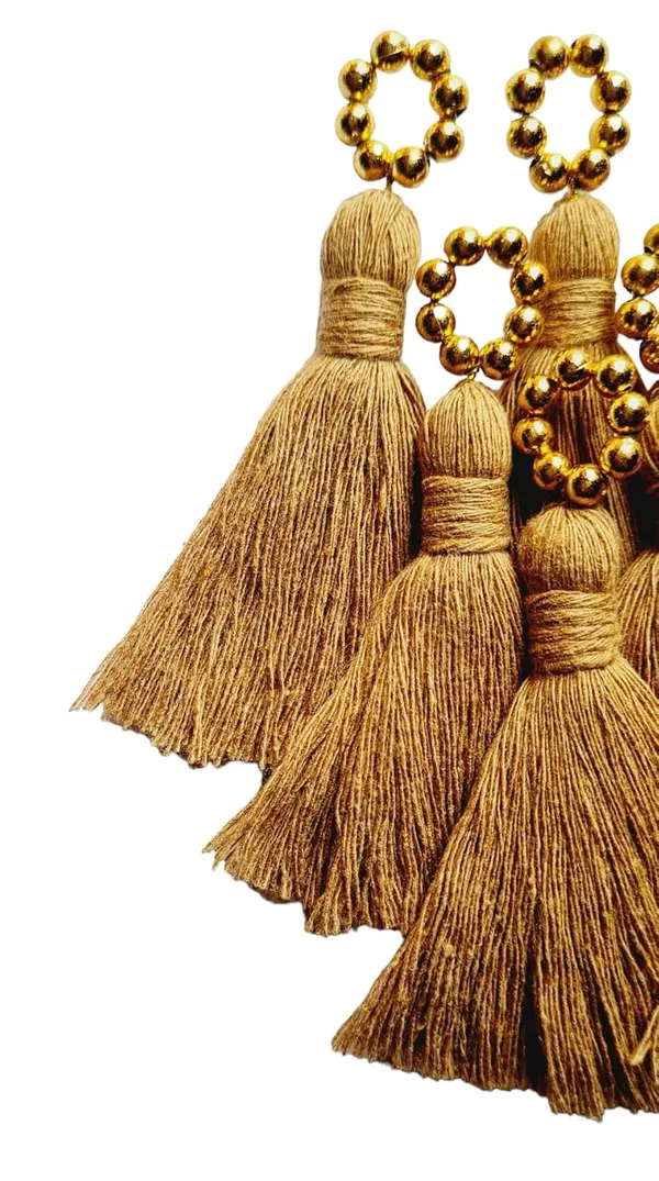 Mini_Cotton_Tassels_with_Golden_Pearls_for_Saree/Blouse/Dupatta/DIY/Decor,_Pack_of_10_(Dark_Beige)