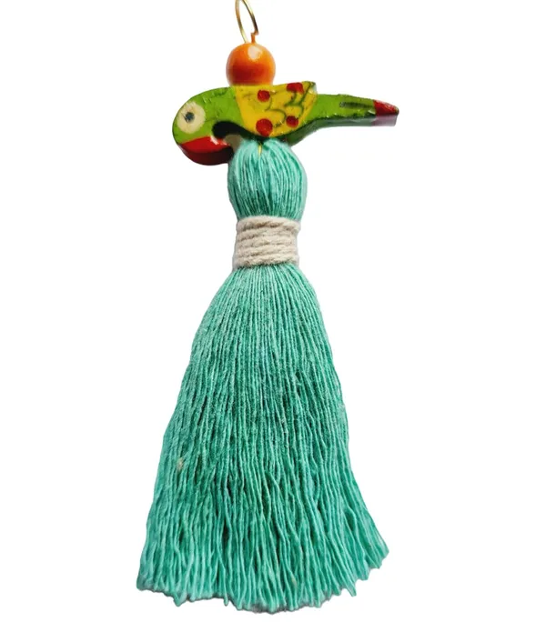 Mini_Cotton_Tassels_with_Parrots_(Pack_of_10)_(Turquoise_Blue)