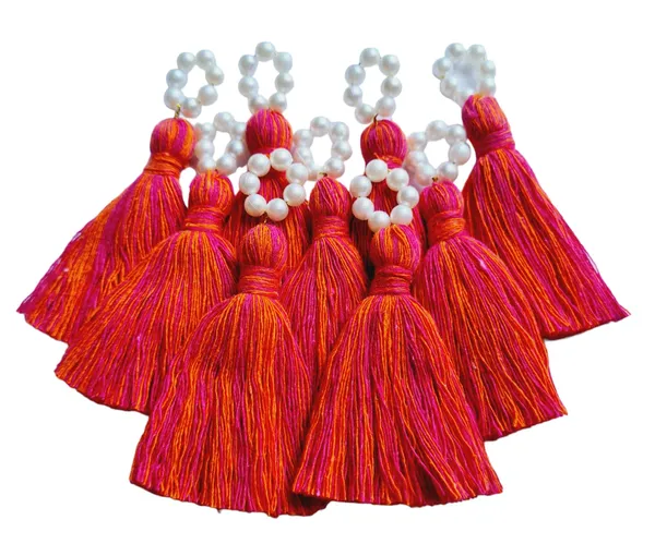 Mini_Cotton_Tassels_with_Pearls_for_Saree/Blouse/Dupatta/DIY/Decor,_Pack_of_10_(Mix-Dark_Pink_&_Orange)