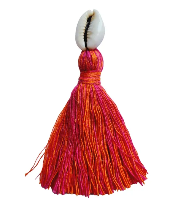 Mini_cotton_tassels_with_cowrie_shells_for_Saree/blouse/dupatta/DIY/Decor,_Pack_of_10_(Mix-_Dark_Pink_&_Orange)