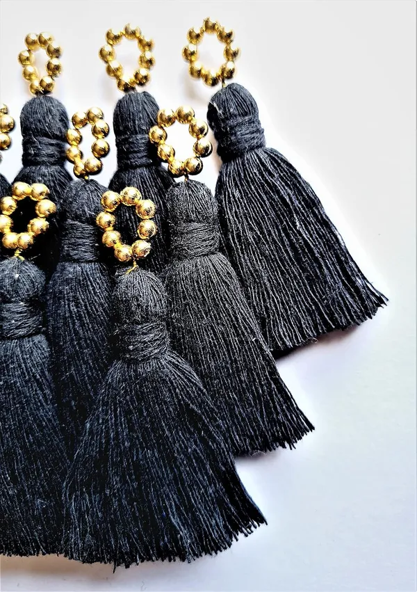 Mini_Cotton_Tassels_with_Golden_Pearls_for_Saree/Blouse/Dupatta/DIY/Decor,_Pack_of_10_(Black)
