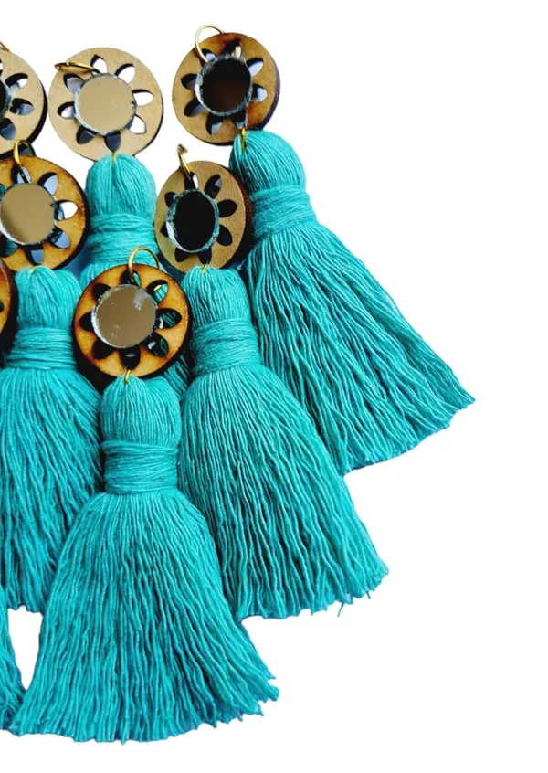 Turquoise_Blue_Mini_Cotton_Handmade__Tassels_with_mirrors_,_Pack_of_10