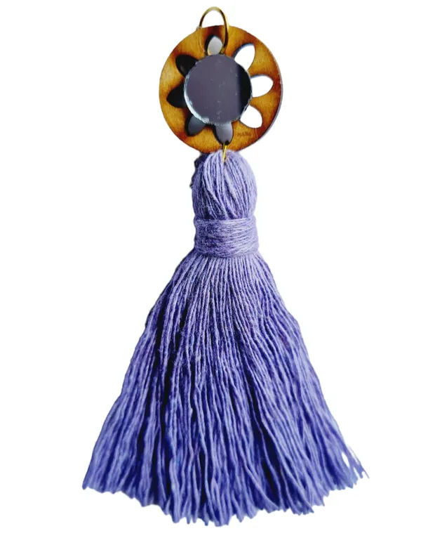 Lavender_Mini_Cotton_Handmade__Tassels_with_mirrors_,_Pack_of_10