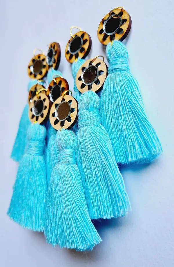 Sky_Blue_Mini_Cotton_Handmade_Tassels_with_mirrors_,_Pack_of_10