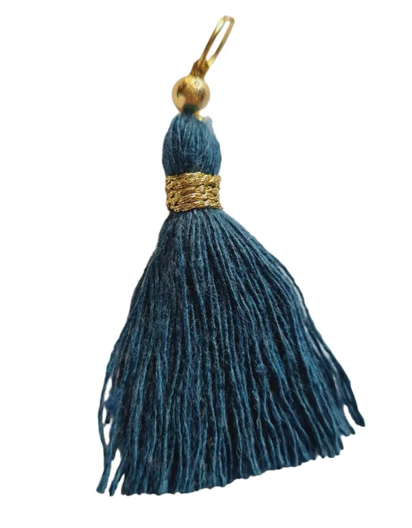 Micro_1.5_inch_Length_Cotton_Handmade_Tassels_for_Saree/Blouse/Dupatta/DIY/Decor_(Pack_of_12)_(Prussian_Blue)