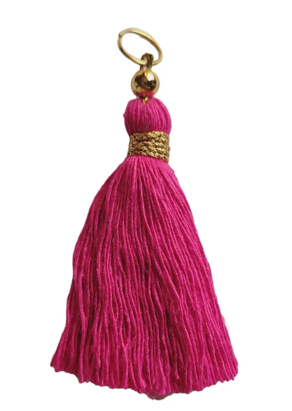 Micro_1.5_inch_Length_Cotton_Handmade_Tassels_for_Saree/Blouse/Dupatta/DIY/Decor_(Pack_of_12)_(Dark_Pink_)