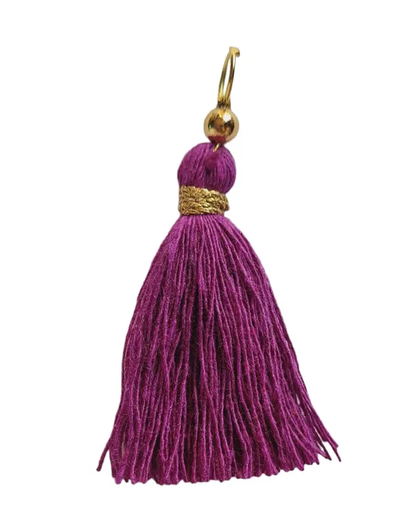 Micro_1.5_inch_Length_Cotton_Handmade_Tassels_for_Saree/Blouse/Dupatta/DIY/Decor_(Pack_of_12)_(Purple)