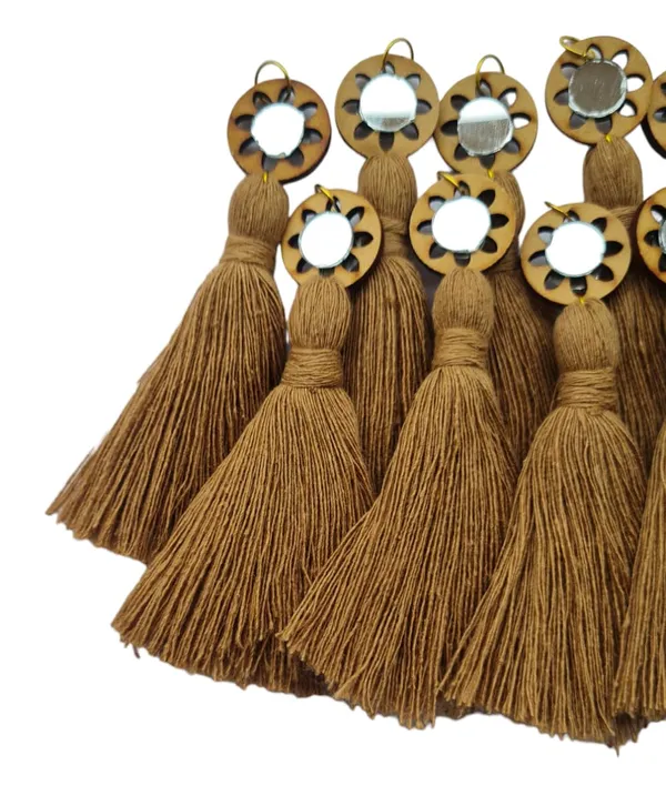 Dark_Beige_Mini_Cotton_Handmade_Tassels_with_mirrors_,_Pack_of_10