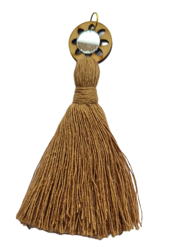Dark_Beige_Mini_Cotton_Handmade_Tassels_with_mirrors_,_Pack_of_10