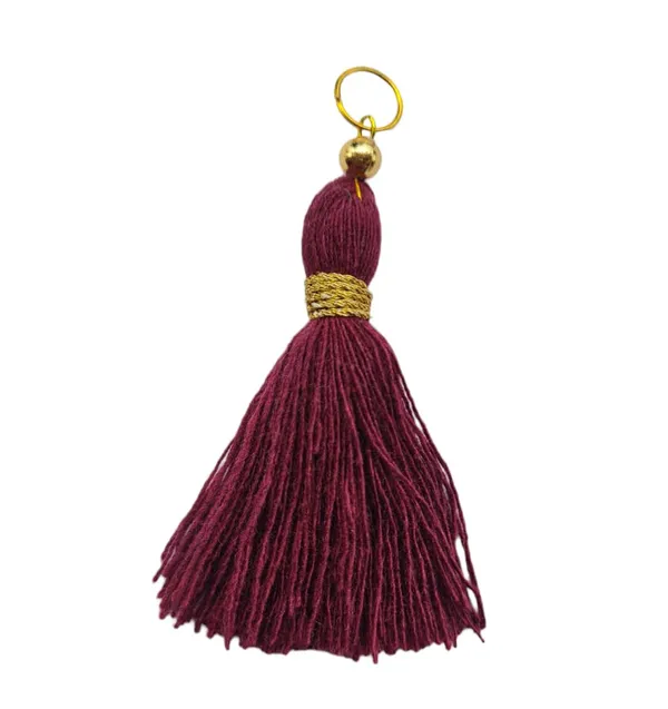 Micro_1.5_inch_Length_Cotton_Handmade_Tassels_for_Saree/Blouse/Dupatta/DIY/Decor_(Pack_of_12)_(Burgundy)