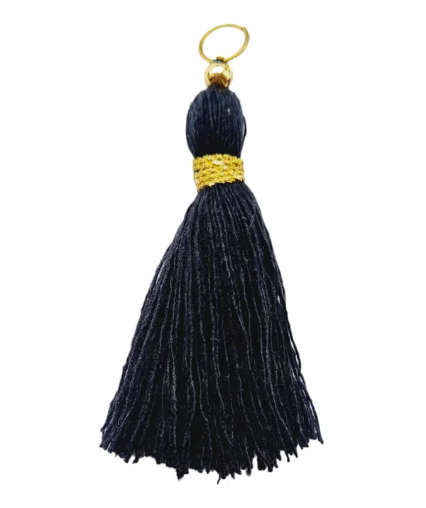 Micro_1.5_inch_Length_Cotton_Handmade_Tassels_for_Saree/Blouse/Dupatta/DIY/Decor_(Pack_of_12)_(Black)