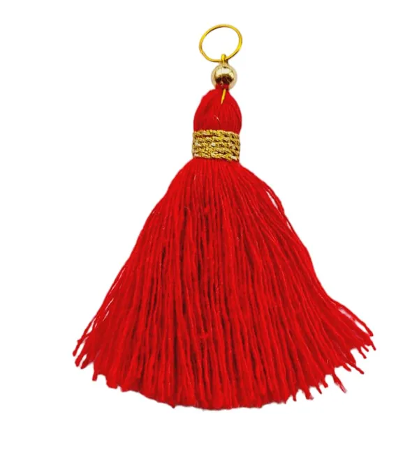 Micro_1.5_inch_Length_Cotton_Handmade_Tassels_for_Saree/Blouse/Dupatta/DIY/Decor_(Pack_of_12)_(Red)