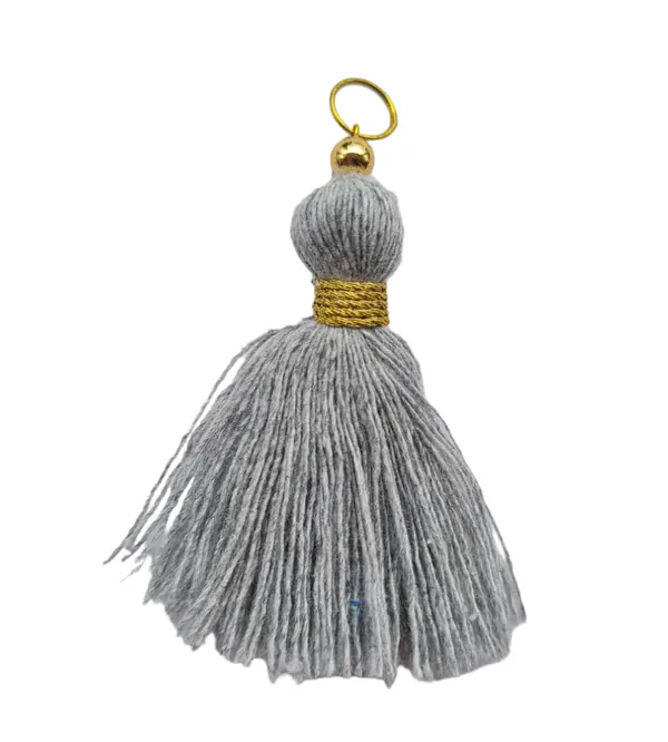 Micro_1.5_inch_Length_Cotton_Handmade_Tassels_for_Saree/Blouse/Dupatta/DIY/Decor_(Pack_of_12)_(Grey)