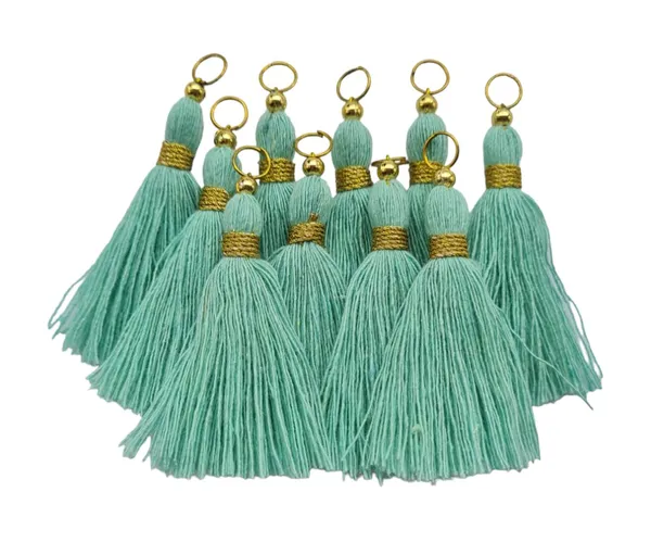 Micro_1.5_inch_Length_Cotton_Handmade_Tassels_for_Saree/Blouse/Dupatta/DIY/Decor_(Pack_of_12)_(Turquoise_Blue)