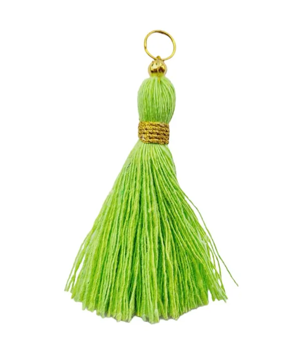 Micro_1.5_inch_Length_Cotton_Handmade_Tassels_for_Saree/Blouse/Dupatta/DIY/Decor_(Pack_of_12)_(Parrot_Green)