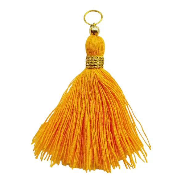 Micro_1.5_inch_Length_Cotton_Handmade_Tassels_for_Saree/Blouse/Dupatta/DIY/Decor_(Pack_of_12)_(Mustard)