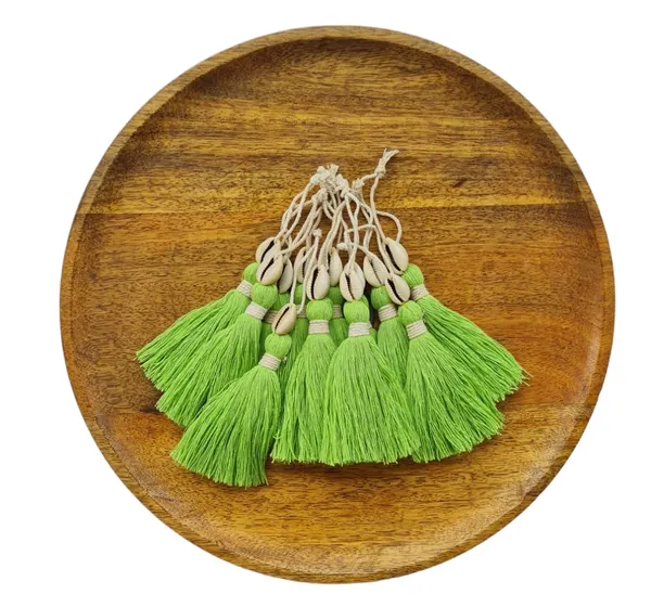 Long_Handmade_Cotton_Tassels_with_Cowrie_Shells_for_DIY_&_Crafts_Project,_Pack_of_10_(Parrot_Green)