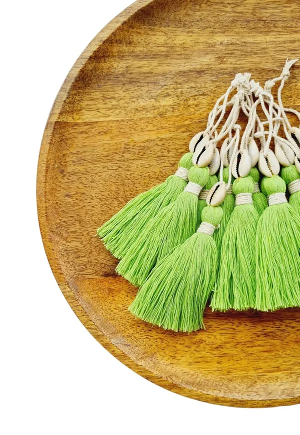 Long_Handmade_Cotton_Tassels_with_Cowrie_Shells_for_DIY_&_Crafts_Project,_Pack_of_10_(Parrot_Green)
