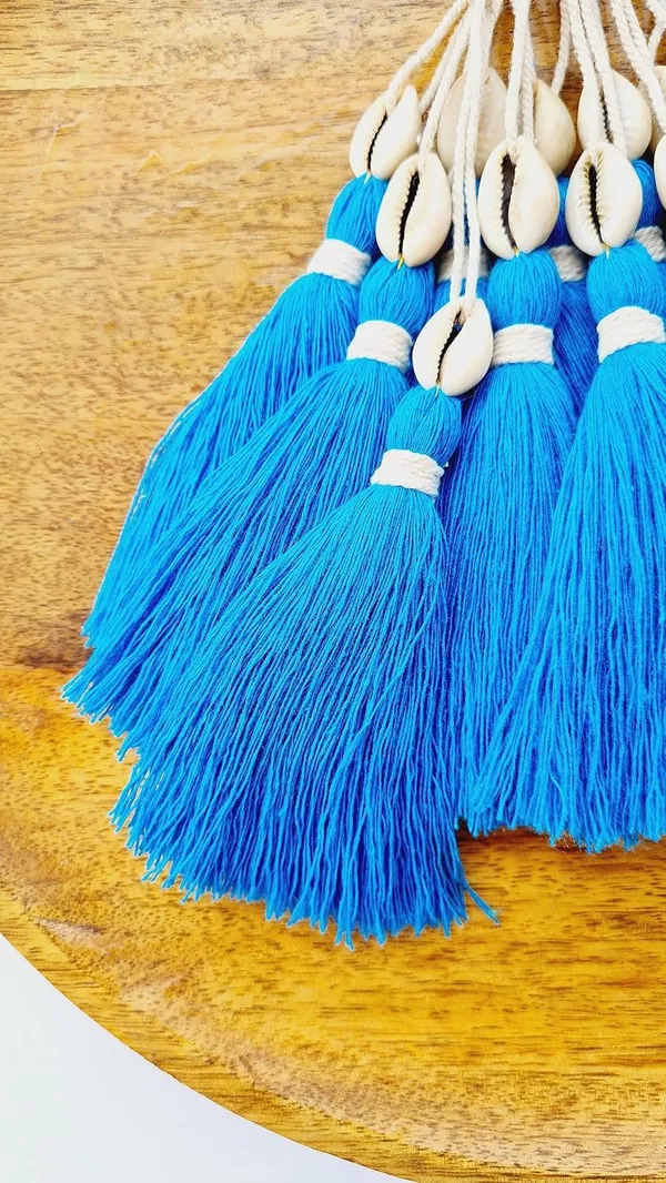 Long_Handmade_Cotton_Tassels_with_Cowrie_Shells_for_DIY_&_Crafts_Project,_Pack_of_10_(Firozi)