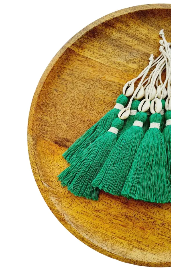 Long_Handmade_Cotton_Tassels_with_Cowrie_Shells_for_DIY_&_Crafts_Project,_Pack_of_10_(Dark_Green)