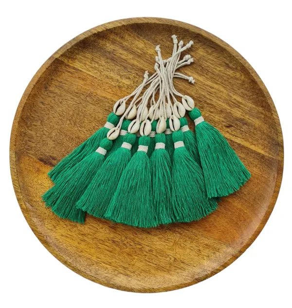 Long_Handmade_Cotton_Tassels_with_Cowrie_Shells_for_DIY_&_Crafts_Project,_Pack_of_10_(Dark_Green)