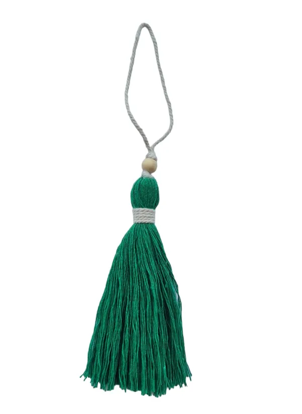 Dark_Green_Long_Cotton_Handmade_Tassels_With_Wooden_Beads,__Pack_Of_10
