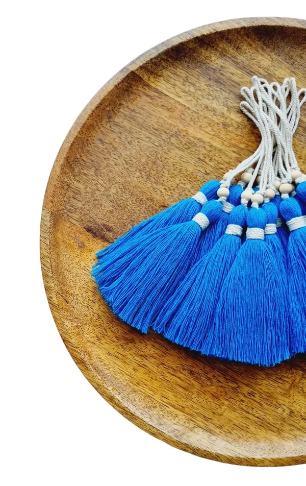 Firozi_Long_Cotton_Handmade_Tassels_With_Wooden_Beads,__Pack_Of_10