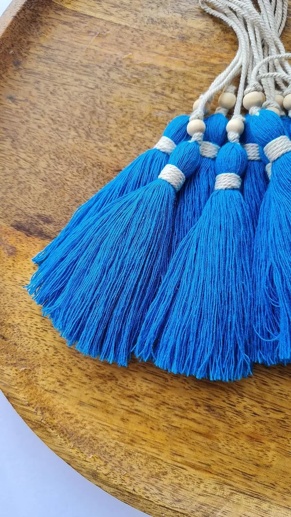 Firozi_Long_Cotton_Handmade_Tassels_With_Wooden_Beads,__Pack_Of_10