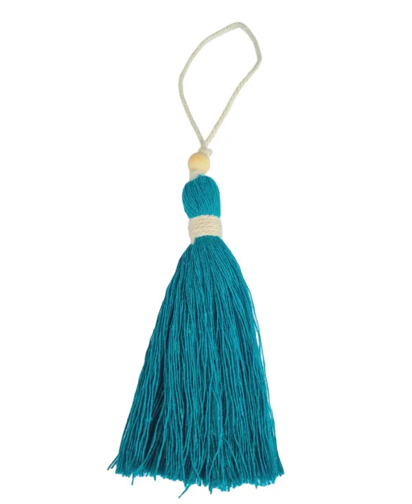 Aqua_Blue_Long_Cotton_Handmade_Tassels_With_Wooden_Beads,__Pack_Of_10