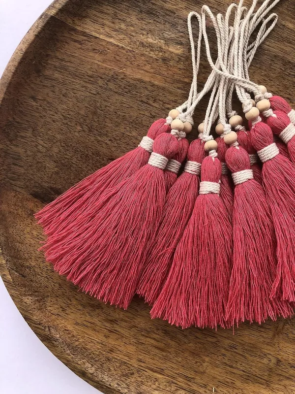 Flamingo_Pink_Long_Cotton_Handmade_Tassels_With_Wooden_Beads_,_Pack_Of_10