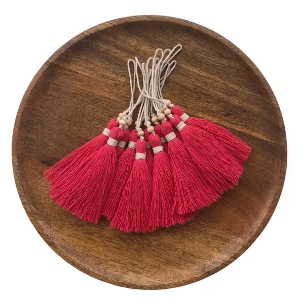 Flamingo_Pink_Long_Cotton_Handmade_Tassels_With_Wooden_Beads_,_Pack_Of_10