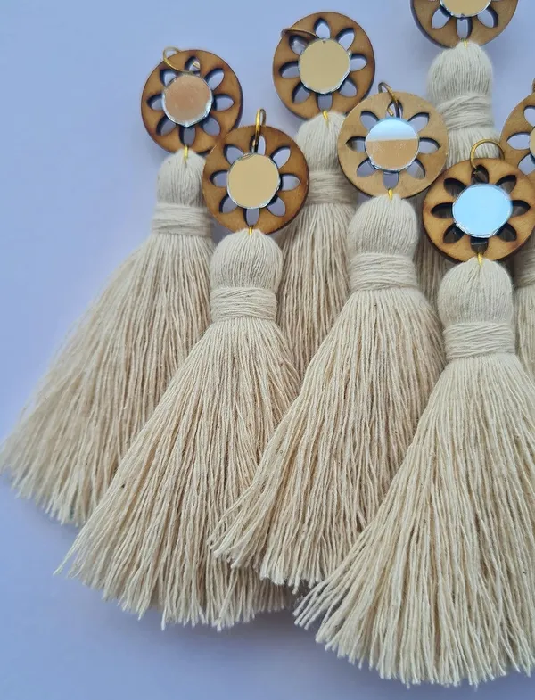 Off_White_Mini_Cotton_Handmade_Tassels_with_mirrors_,_Pack_of_10