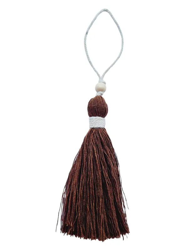 Chocolate_Brown_Long_Cotton_Handmade_Tassels_With_Wooden_Beads,_Pack_Of_10