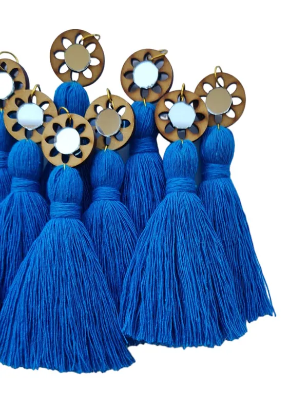 Firozi_Mini_Cotton_Handmade__Tassels_with_mirrors_,_Pack_of_10