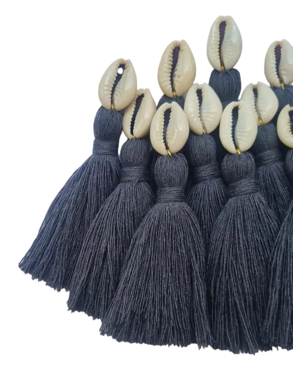 Dark_Grey_Mini_Cotton_Handmade_Tassels_With_Cowrie_Shells_,__Pack_Of_10