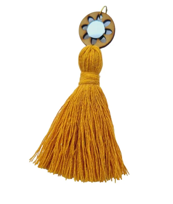 Mustard_Mini_Cotton_Handmade__Tassels_with_mirrors_,_Pack_of_10