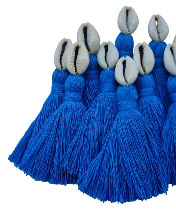 Mini_Cotton_Tassels_with_Cowrie_Shells_for_Saree/Blouse/Dupatta/DIY/Decor,_Pack_of_10_(Firozi)