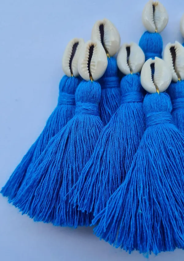 Mini_Cotton_Tassels_with_Cowrie_Shells_for_Saree/Blouse/Dupatta/DIY/Decor,_Pack_of_10_(Firozi)