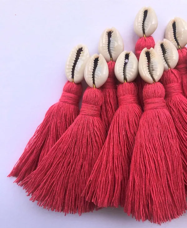 Flamingo_Pink_Mini_Cotton_Handmade_Tassels_With_Cowrie_Shells_,__Pack_Of_10