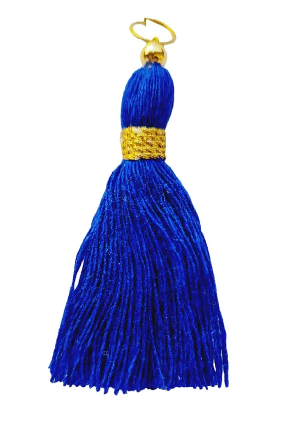 Micro_1.5_inch_Length_Cotton_Handmade_Tassels_for_Saree/Blouse/Dupatta/DIY/Decor_(Pack_of_12)_(Royal_Blue)