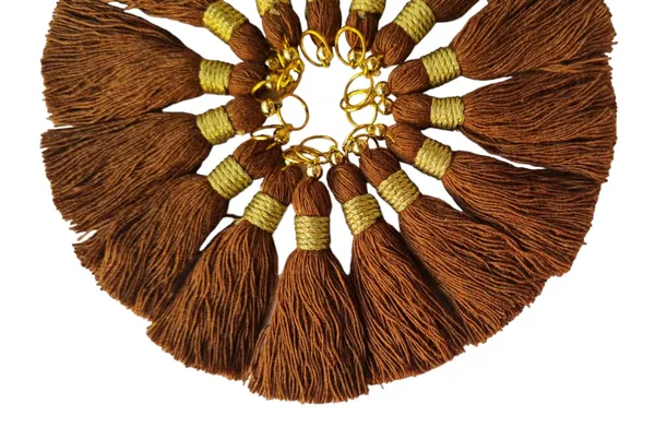 Micro_1.5_inch_Length_Cotton_Handmade_Tassels_for_Saree/Blouse/Dupatta/DIY/Decor_(Pack_of_12)_(Chocolate_Brown)