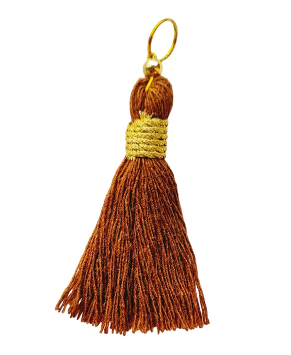Micro_1.5_inch_Length_Cotton_Handmade_Tassels_for_Saree/Blouse/Dupatta/DIY/Decor_(Pack_of_12)_(Chocolate_Brown)