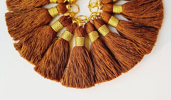 Micro_1.5_inch_Length_Cotton_Handmade_Tassels_for_Saree/Blouse/Dupatta/DIY/Decor_(Pack_of_12)_(Chocolate_Brown)