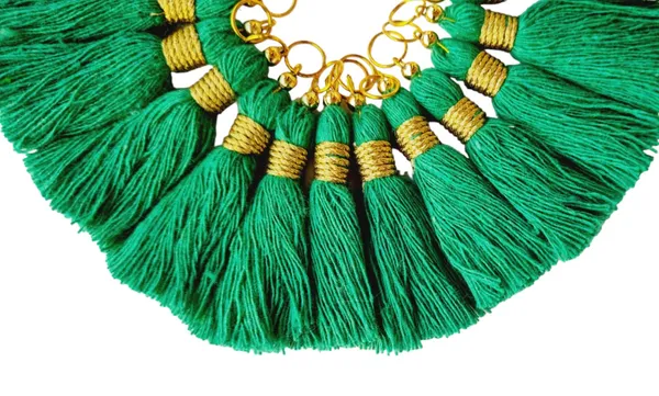 Micro_1.5_inch_Length_Cotton_Handmade_Tassels_for_Saree/Blouse/Dupatta/DIY/Decor_(Pack_of_12)_(Dark_Green)