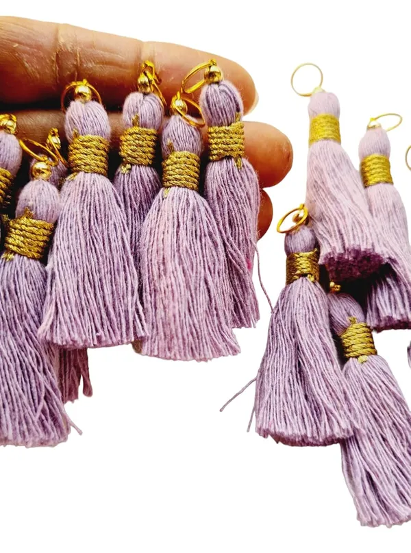 Micro_1.5_inch_Long_Cotton_Handmade_Tassels_for_Saree/Blouse/Dupatta/DIY/Decor_(Pack_of_12)_(Lavender)