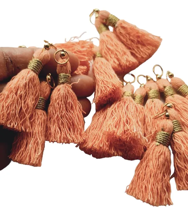 Micro_1.5_inch_Length_Cotton_Handmade_Tassels_for_Saree/Blouse/Dupatta/DIY/Decor_(Pack_of_12)_(Peach)