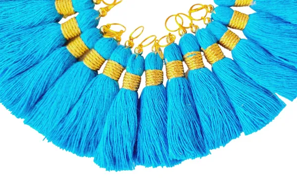 Micro_1.5_inch_Long_Cotton_Handmade_Tassels_for_Saree/Blouse/Dupatta/DIY/Decor_(Pack_of_12)_(Firozi)