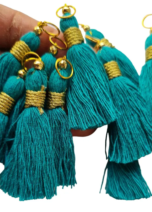 Micro_1.5_inch_Length_Cotton_Handmade_Tassels_for_Saree/Blouse/Dupatta/DIY/Decor_(Pack_of_12)_(Aqua_Blue)