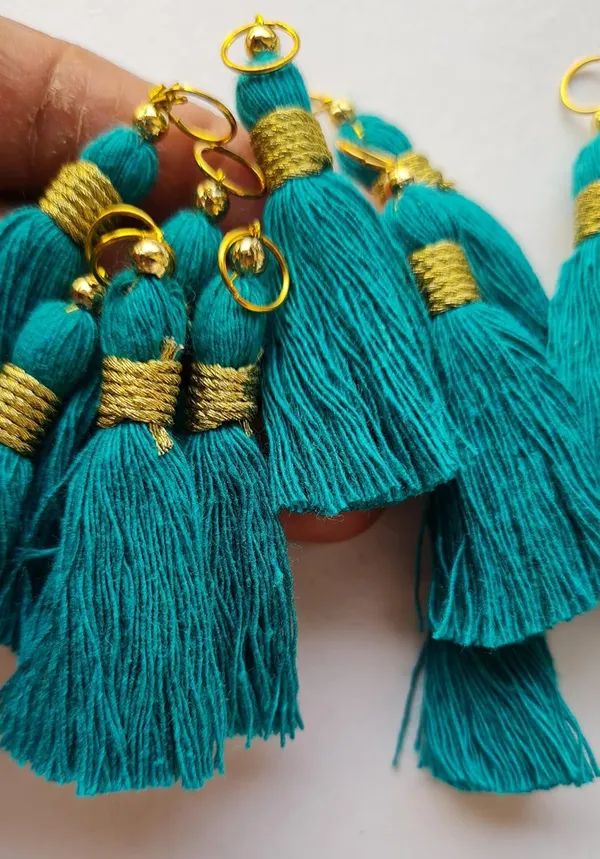 Micro_1.5_inch_Length_Cotton_Handmade_Tassels_for_Saree/Blouse/Dupatta/DIY/Decor_(Pack_of_12)_(Aqua_Blue)