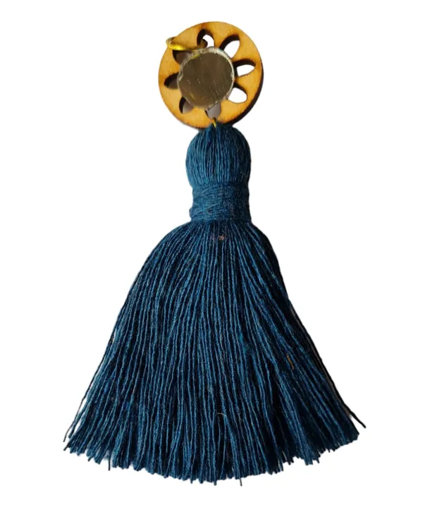 Prussian_Blue_Mini_Cotton_Handmade_Tassels_with_mirrors_,_Pack_of_10